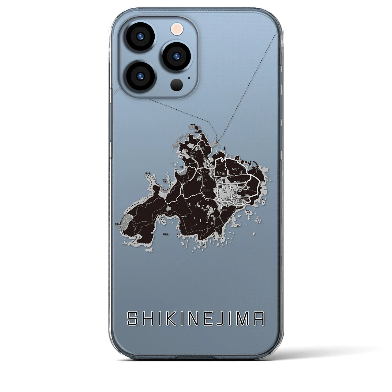 【式根島(東京都)】地図柄iPhoneケース(クリアタイプ)