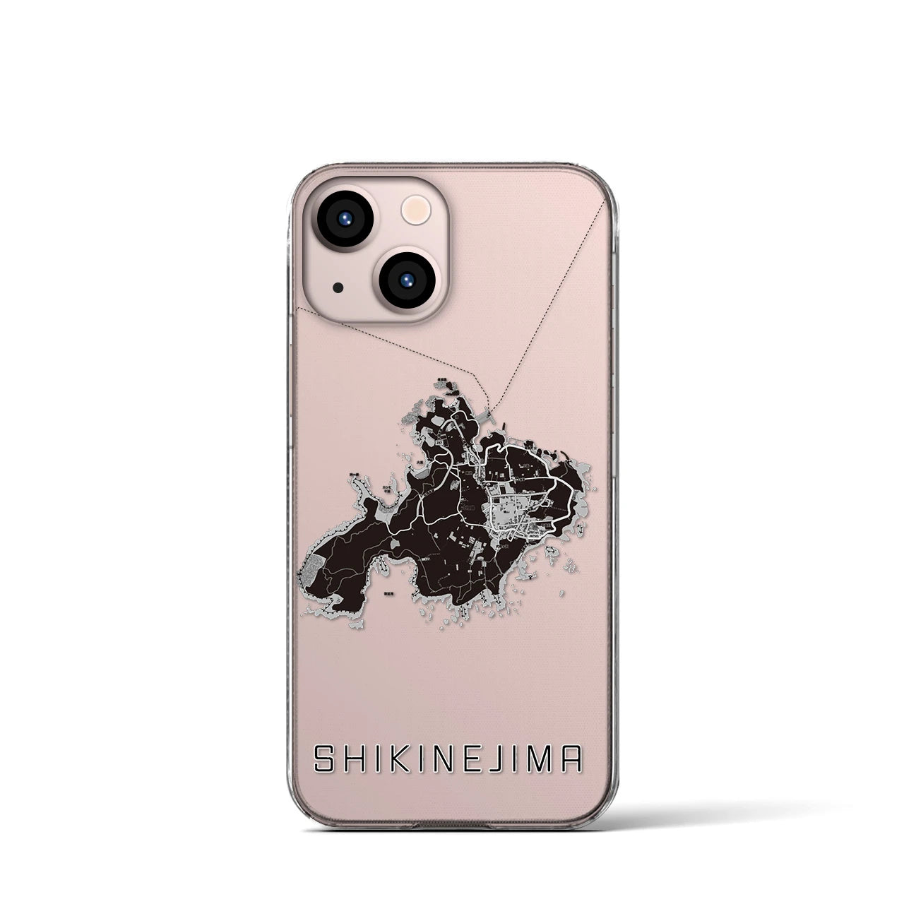 【式根島(東京都)】地図柄iPhoneケース(クリアタイプ)