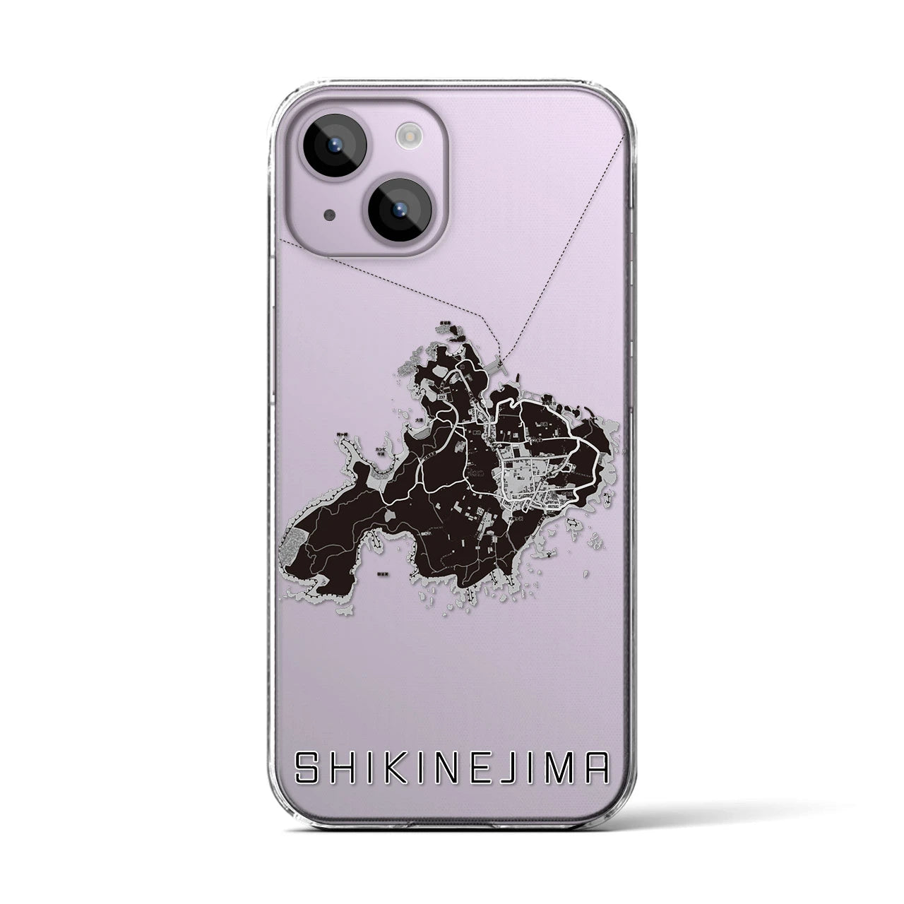 【式根島(東京都)】地図柄iPhoneケース(クリアタイプ)