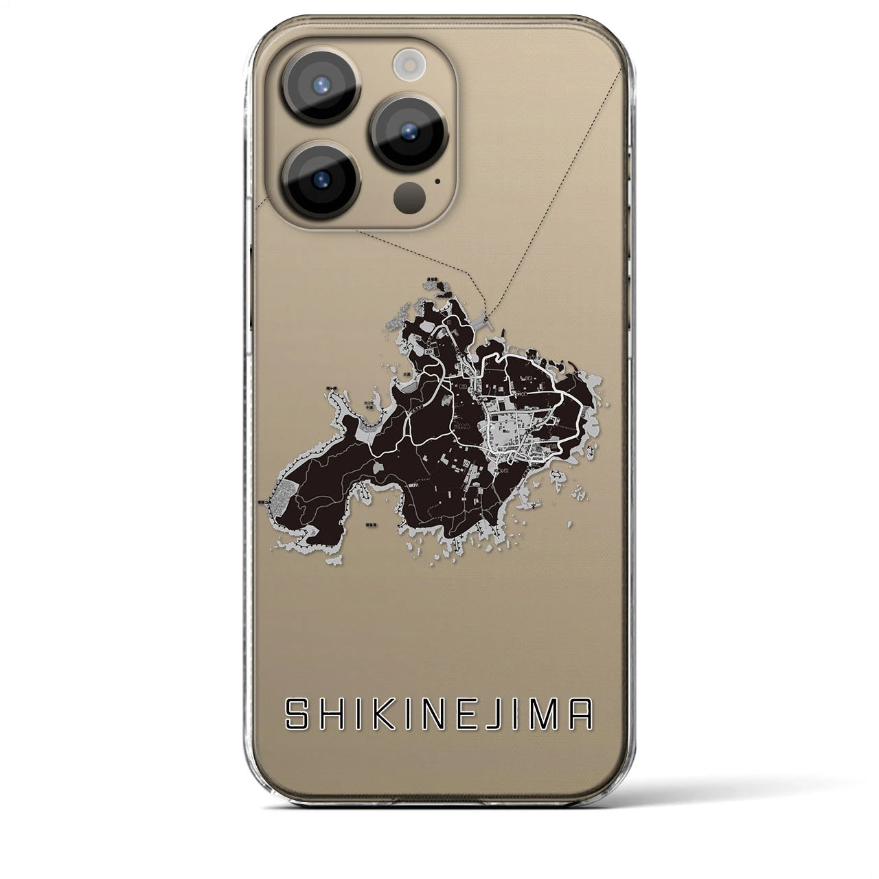 【式根島(東京都)】地図柄iPhoneケース(クリアタイプ)