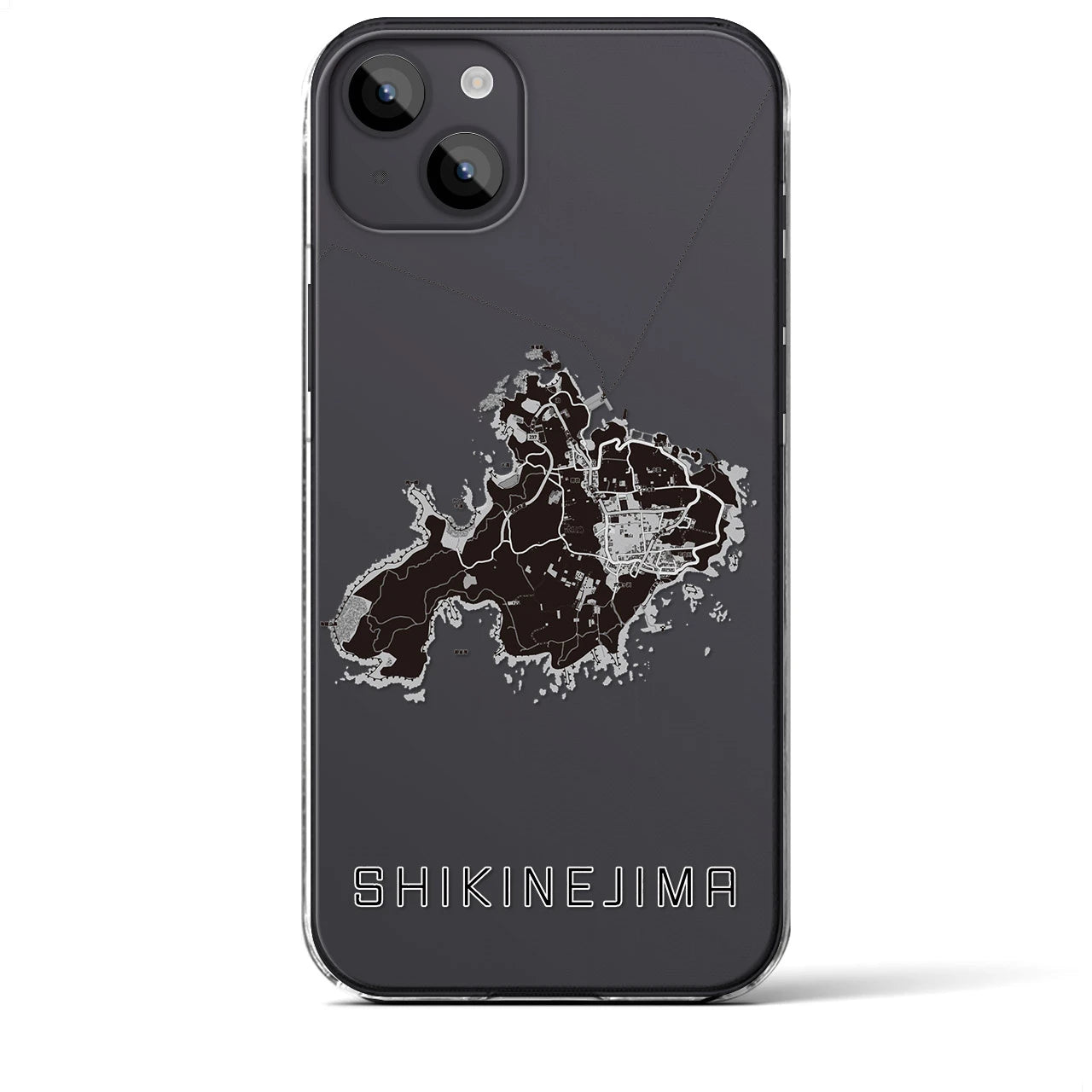 【式根島(東京都)】地図柄iPhoneケース(クリアタイプ)