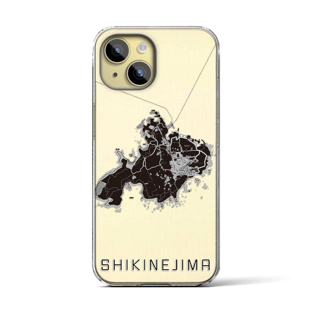 【式根島(東京都)】地図柄iPhoneケース(クリアタイプ)