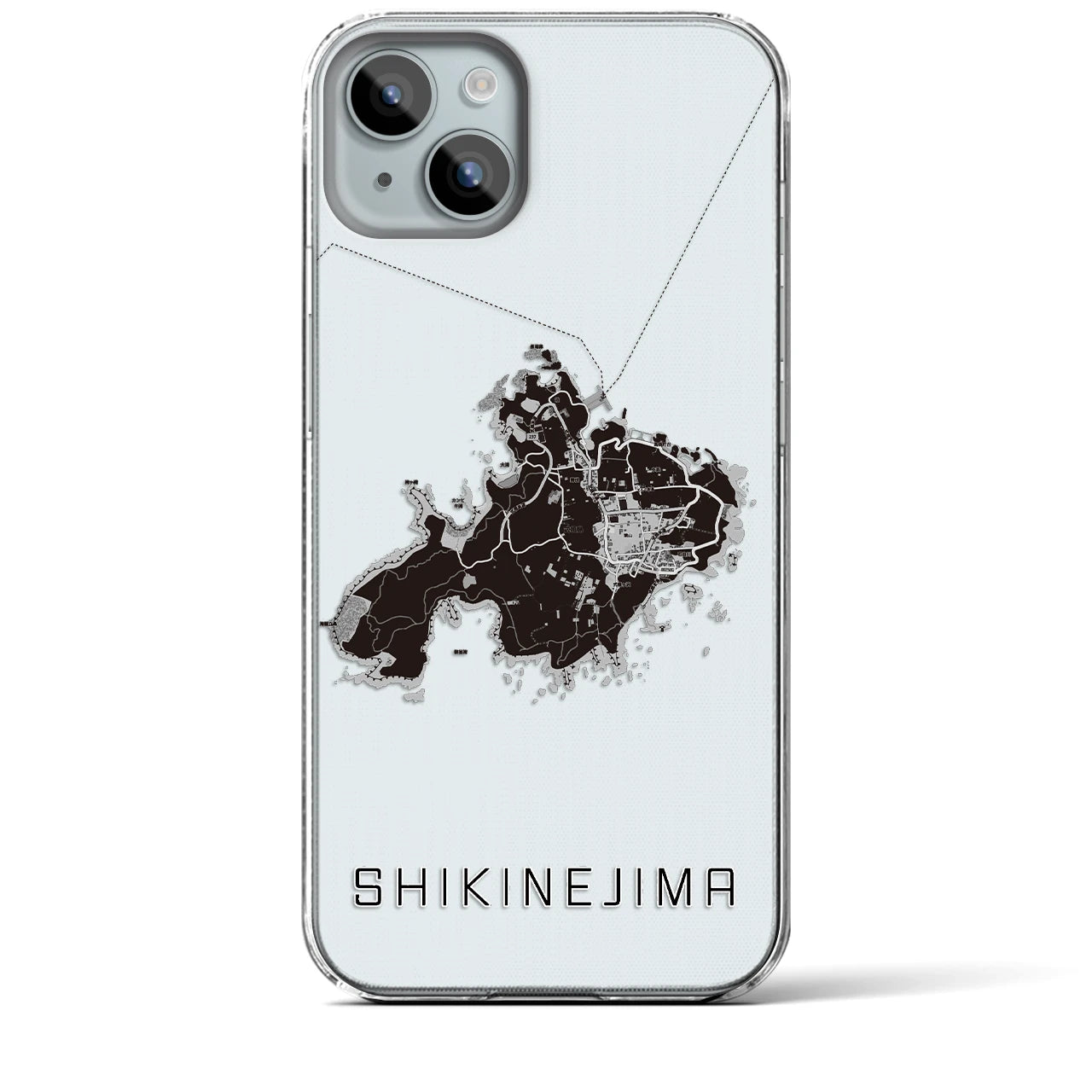 【式根島(東京都)】地図柄iPhoneケース(クリアタイプ)