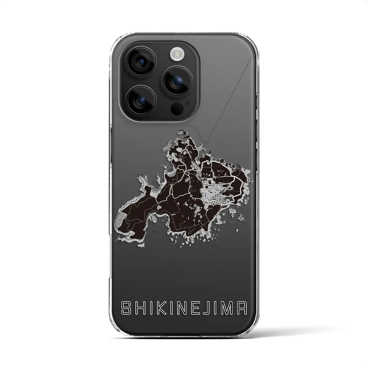 【式根島(東京都)】地図柄iPhoneケース(クリアタイプ)
