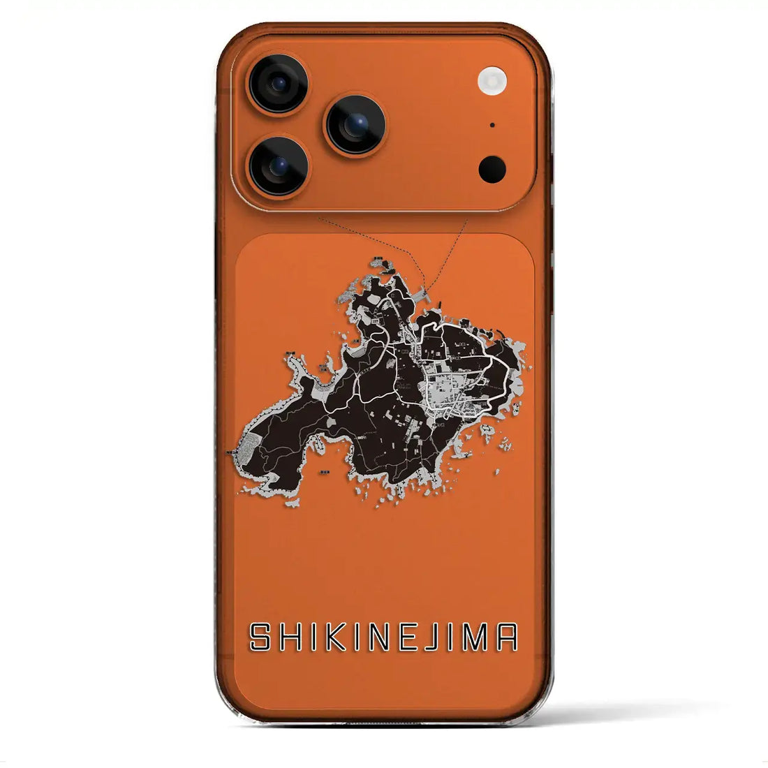 【式根島(東京都)】地図柄iPhoneケース(クリアタイプ)