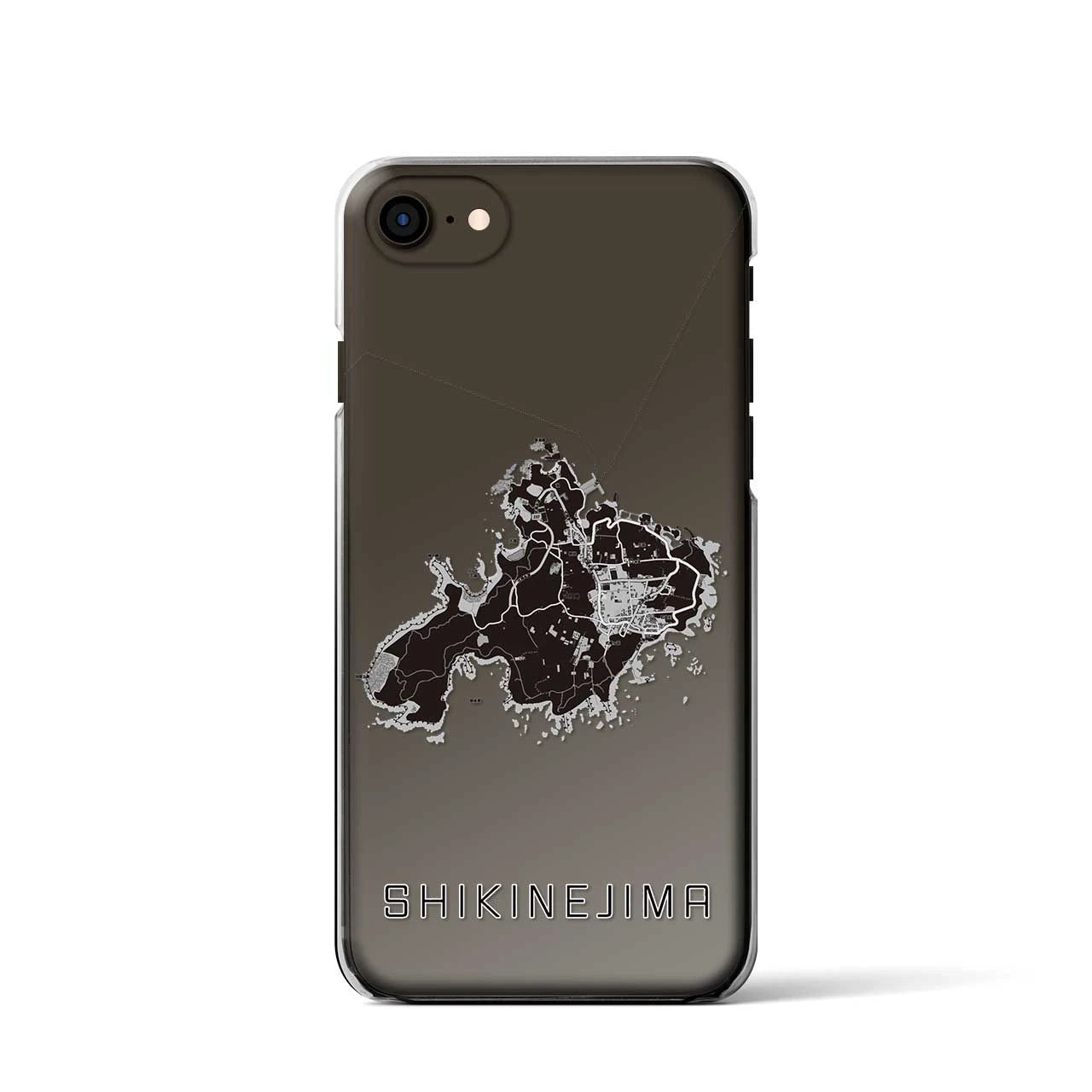 【式根島(東京都)】地図柄iPhoneケース(クリアタイプ)