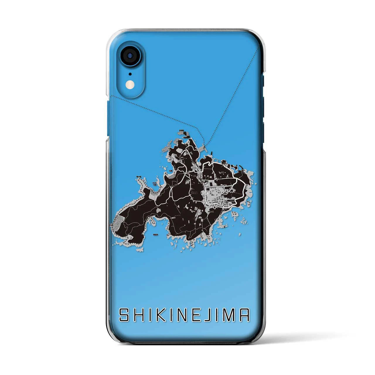 【式根島(東京都)】地図柄iPhoneケース(クリアタイプ)