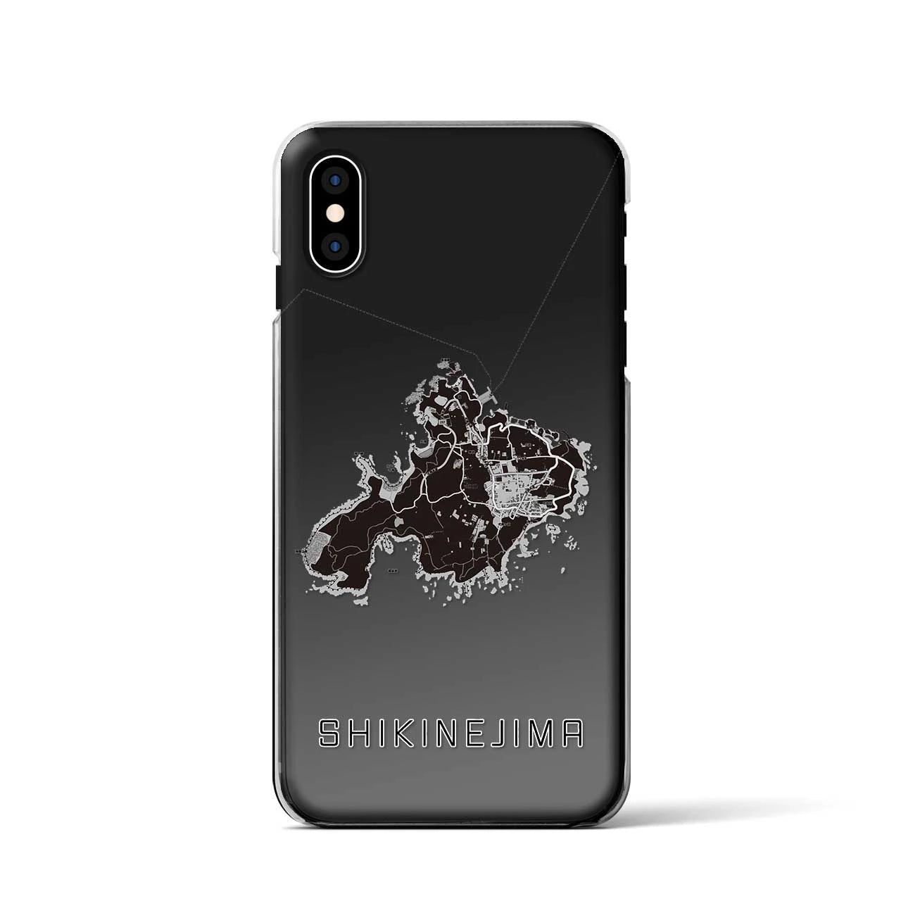 【式根島(東京都)】地図柄iPhoneケース(クリアタイプ)