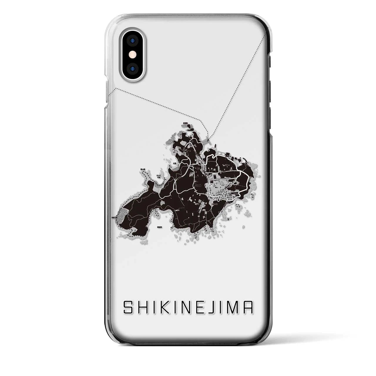 【式根島(東京都)】地図柄iPhoneケース(クリアタイプ)