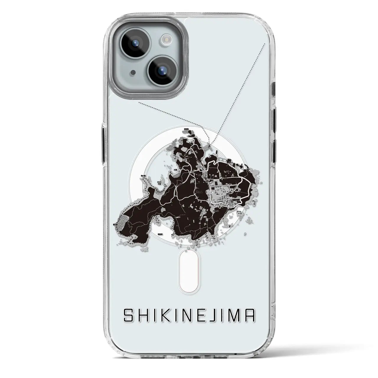 【式根島(東京都)】地図柄iPhoneケース(MagSafeタイプ)