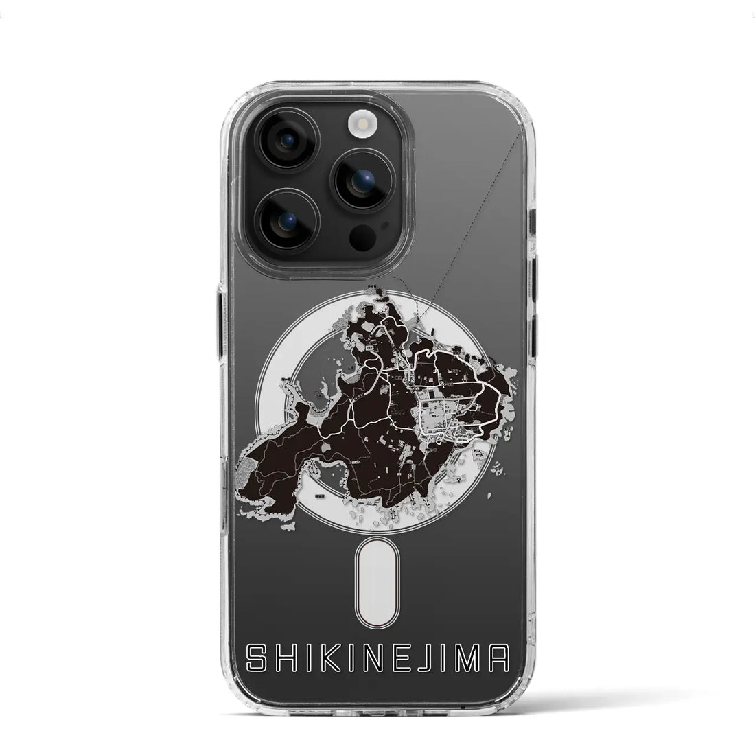 【式根島(東京都)】地図柄iPhoneケース(MagSafeタイプ)