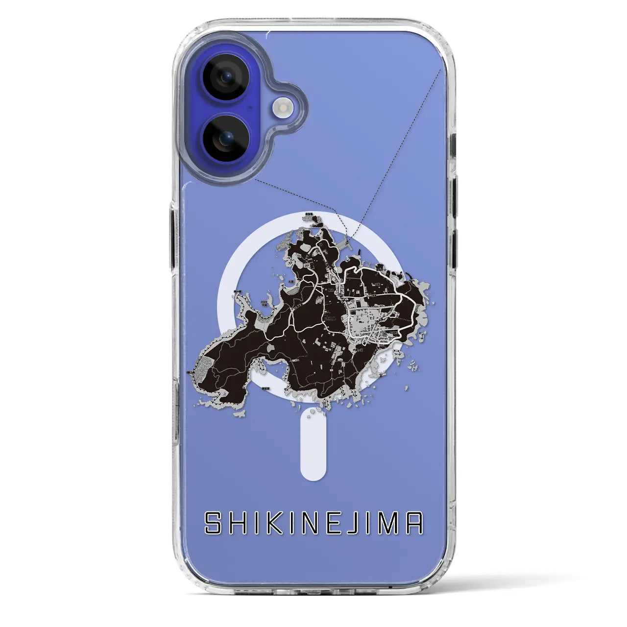 【式根島(東京都)】地図柄iPhoneケース(MagSafeタイプ)