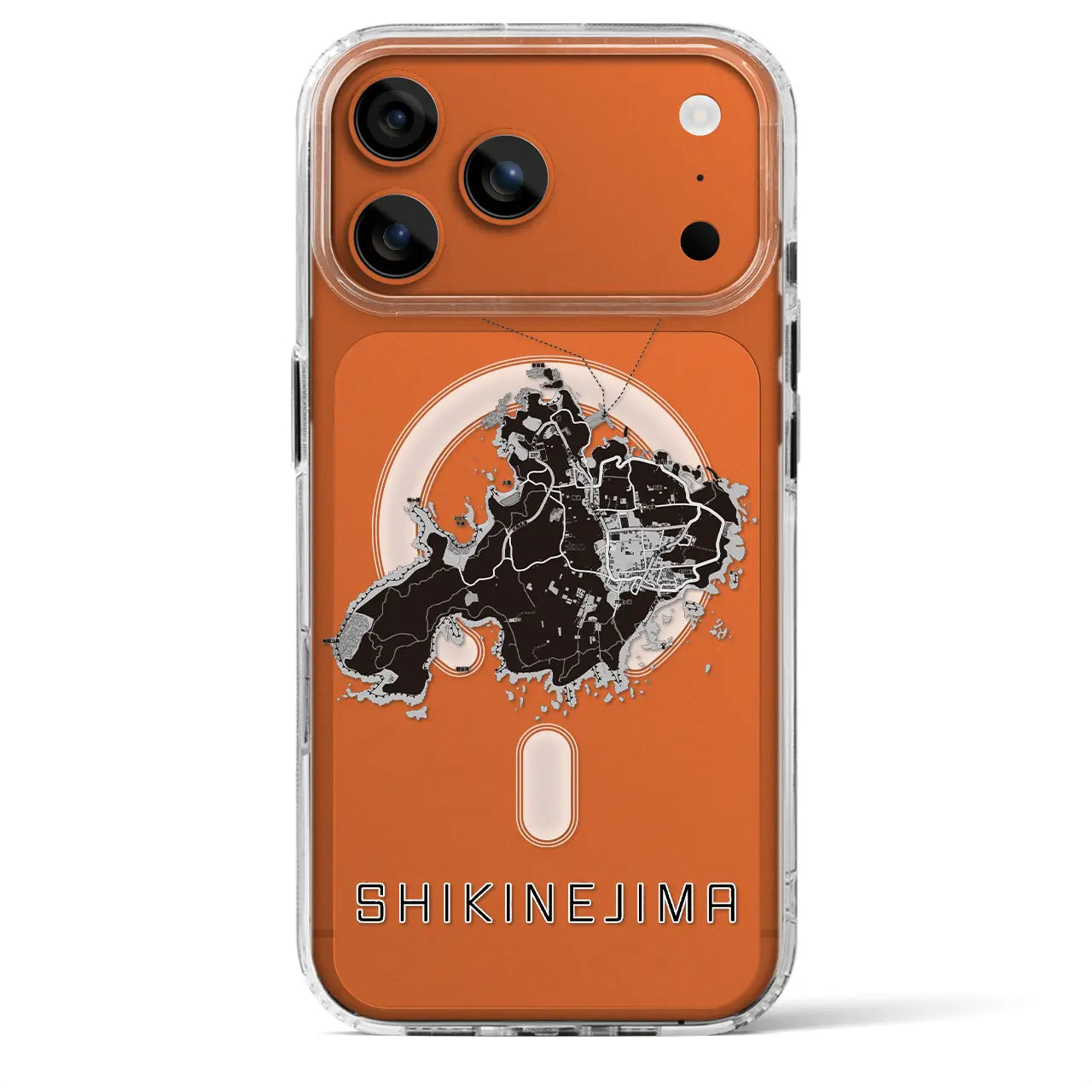 【式根島(東京都)】地図柄iPhoneケース(MagSafeタイプ)