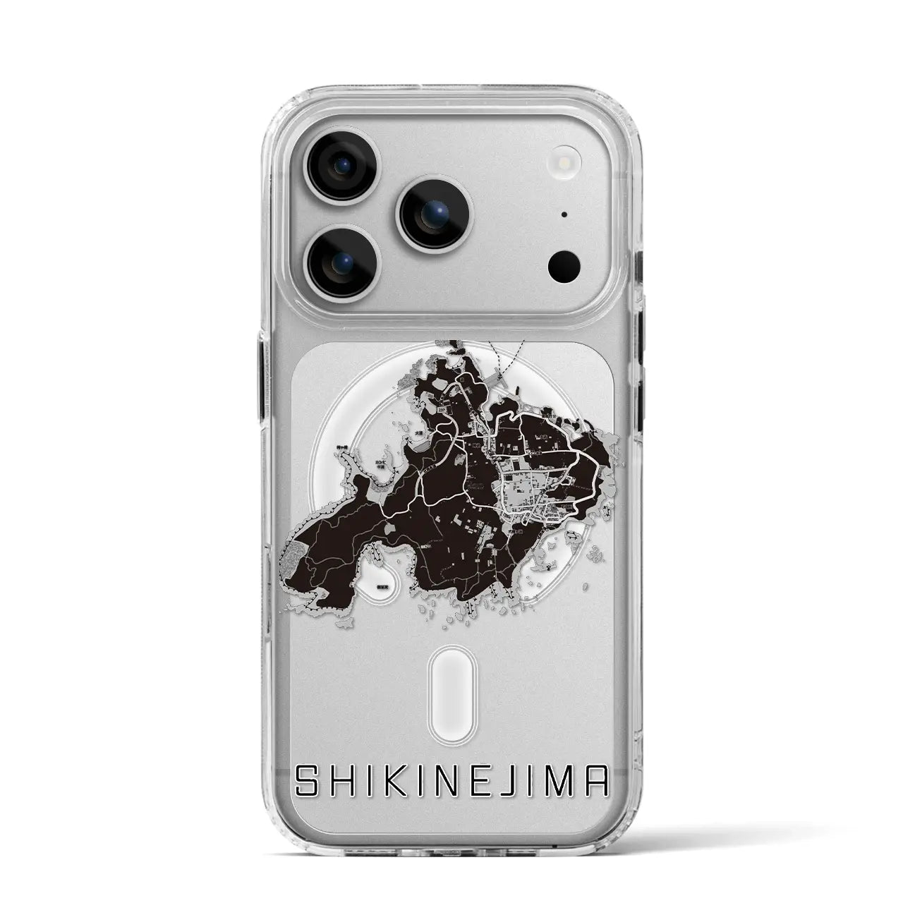 【式根島(東京都)】地図柄iPhoneケース(MagSafeタイプ)