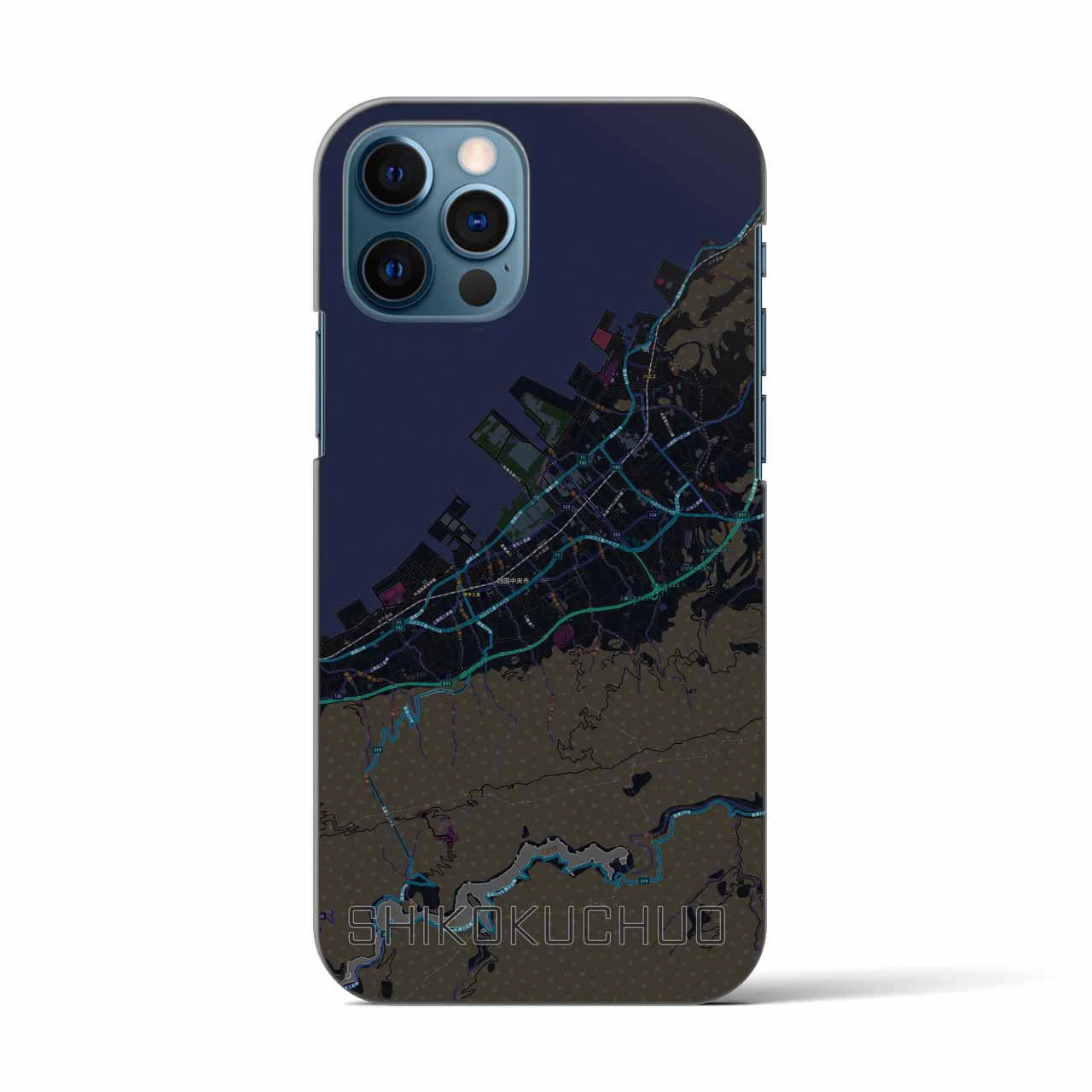 【四国中央(愛媛県)】地図柄iPhoneケース(バックカバータイプ)