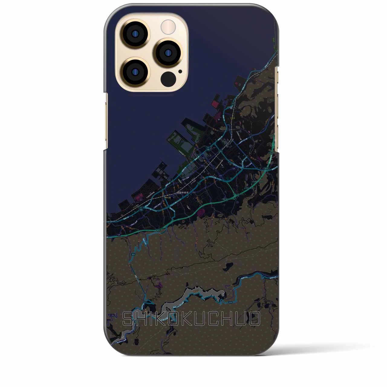 【四国中央(愛媛県)】地図柄iPhoneケース(バックカバータイプ)