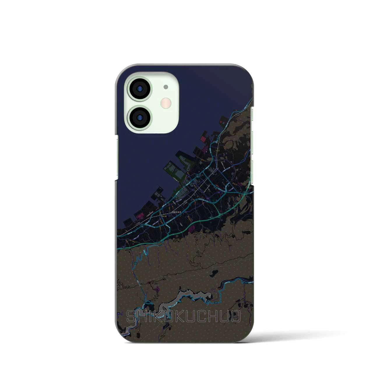 【四国中央(愛媛県)】地図柄iPhoneケース(バックカバータイプ)