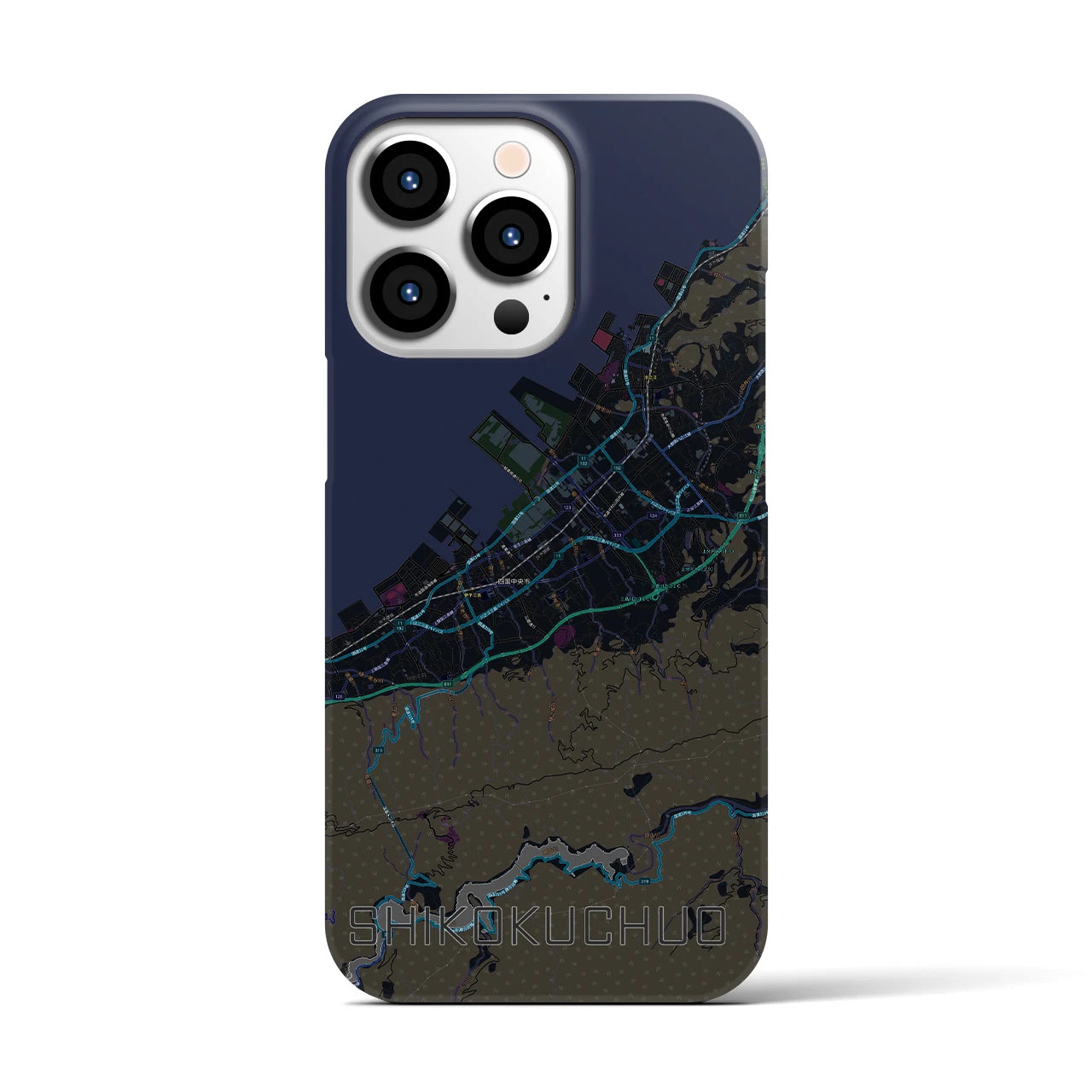 【四国中央(愛媛県)】地図柄iPhoneケース(バックカバータイプ)
