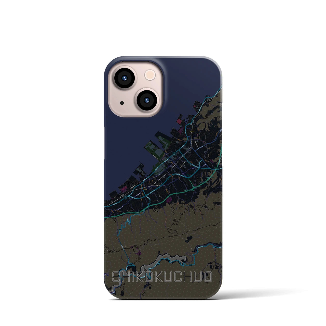 【四国中央(愛媛県)】地図柄iPhoneケース(バックカバータイプ)