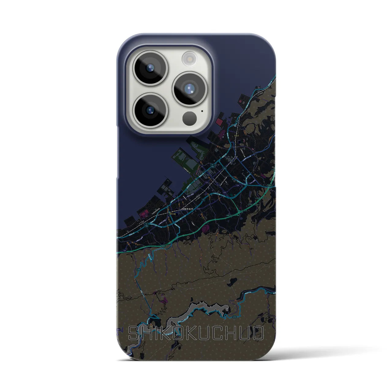 【四国中央(愛媛県)】地図柄iPhoneケース(バックカバータイプ)
