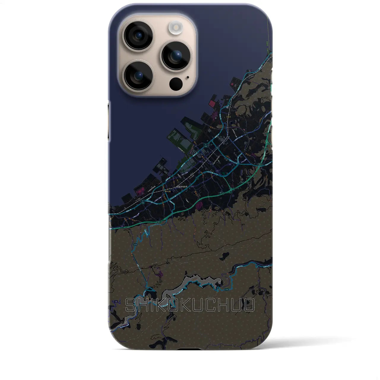 【四国中央(愛媛県)】地図柄iPhoneケース(バックカバータイプ)