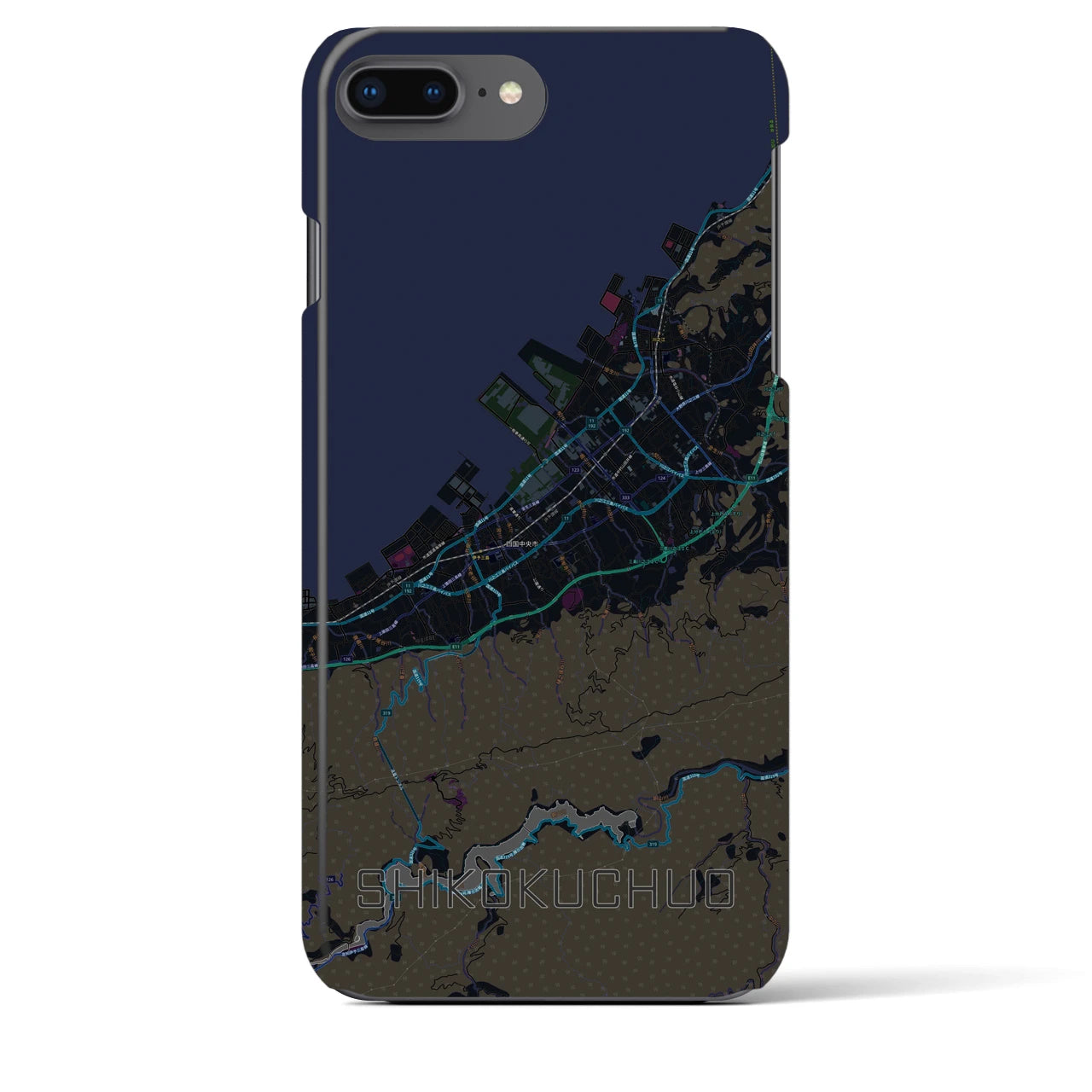 【四国中央(愛媛県)】地図柄iPhoneケース(バックカバータイプ)
