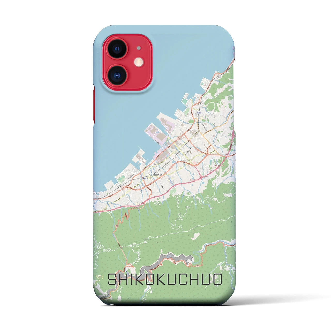 【四国中央(愛媛県)】地図柄iPhoneケース(バックカバータイプ)