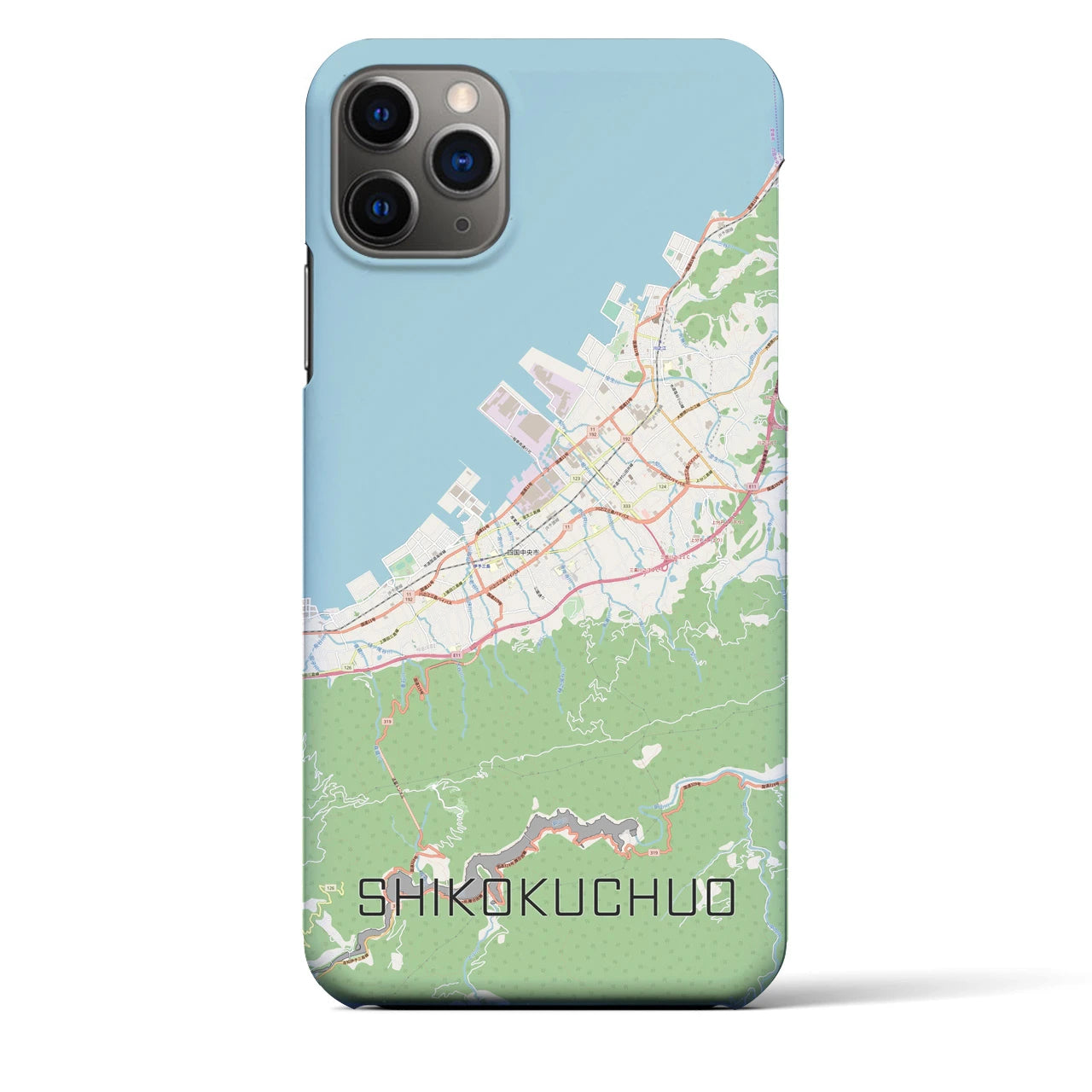 【四国中央(愛媛県)】地図柄iPhoneケース(バックカバータイプ)