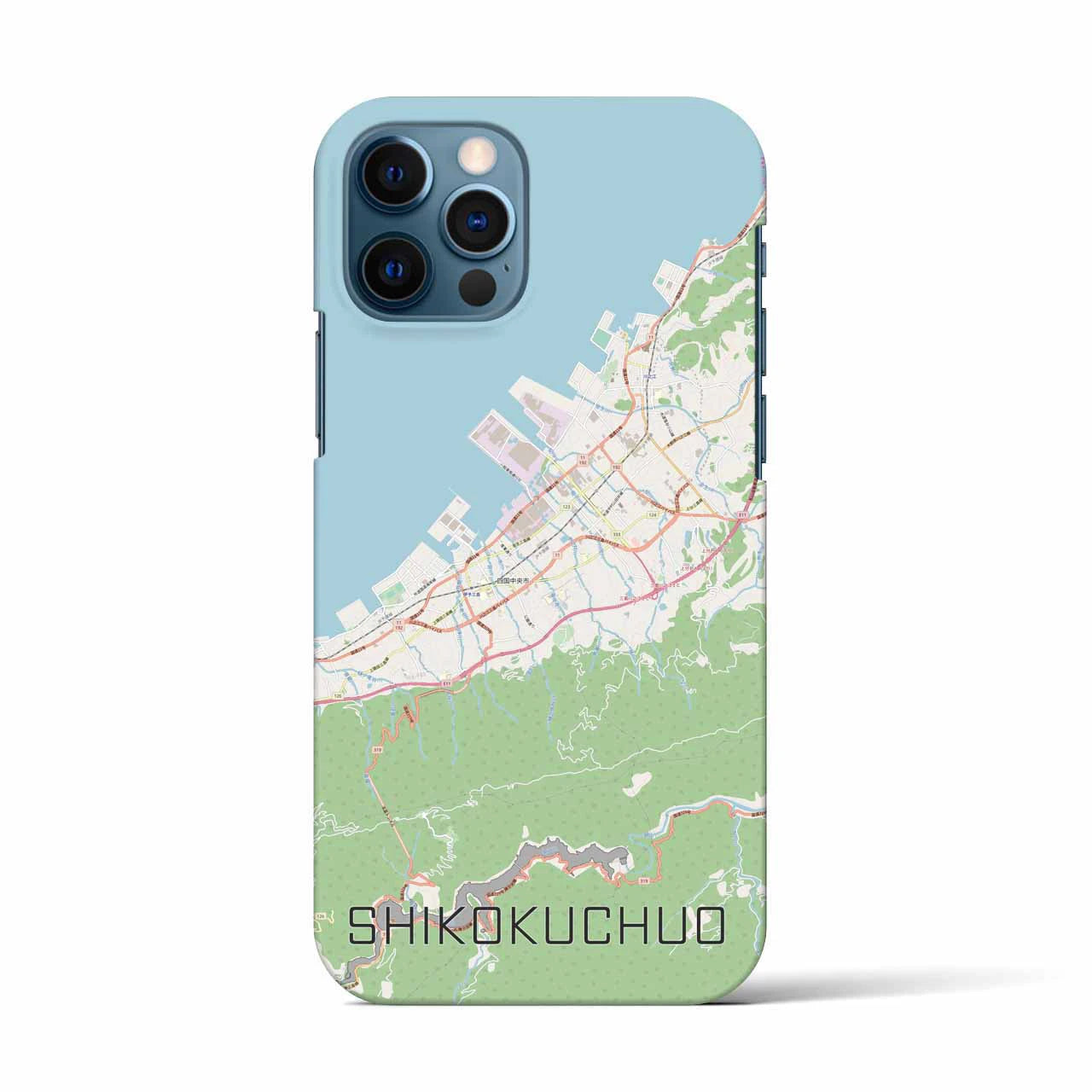 【四国中央(愛媛県)】地図柄iPhoneケース(バックカバータイプ)