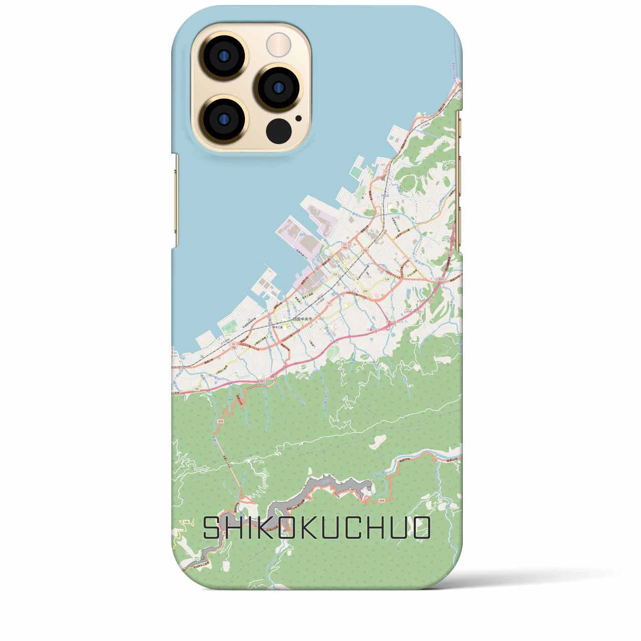 【四国中央(愛媛県)】地図柄iPhoneケース(バックカバータイプ)