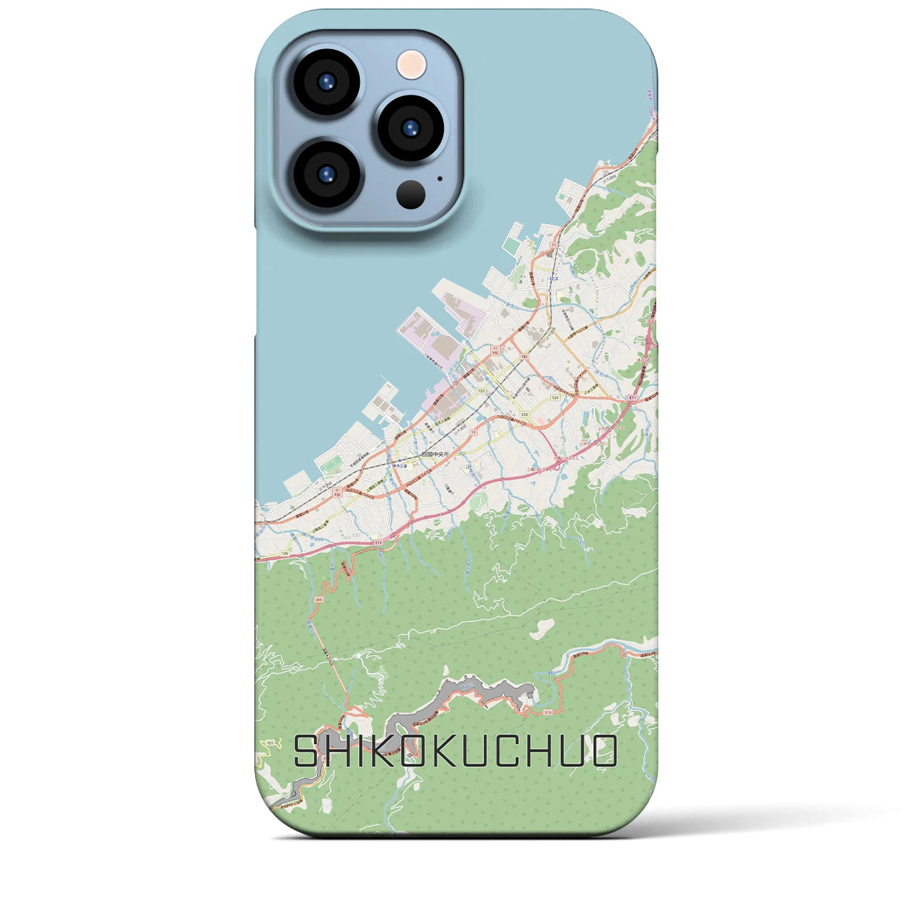 【四国中央(愛媛県)】地図柄iPhoneケース(バックカバータイプ)