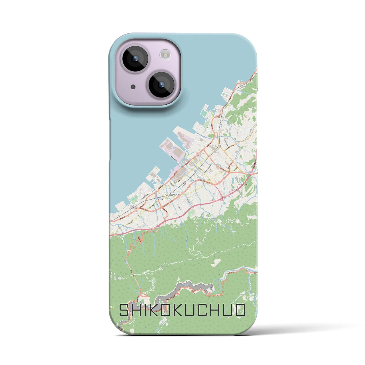 【四国中央(愛媛県)】地図柄iPhoneケース(バックカバータイプ)