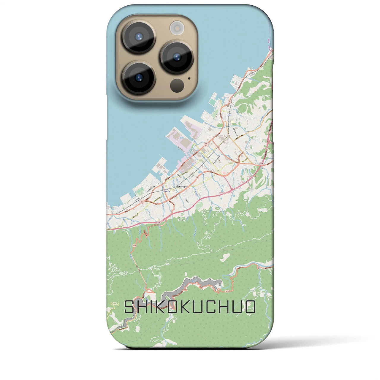 【四国中央(愛媛県)】地図柄iPhoneケース(バックカバータイプ)