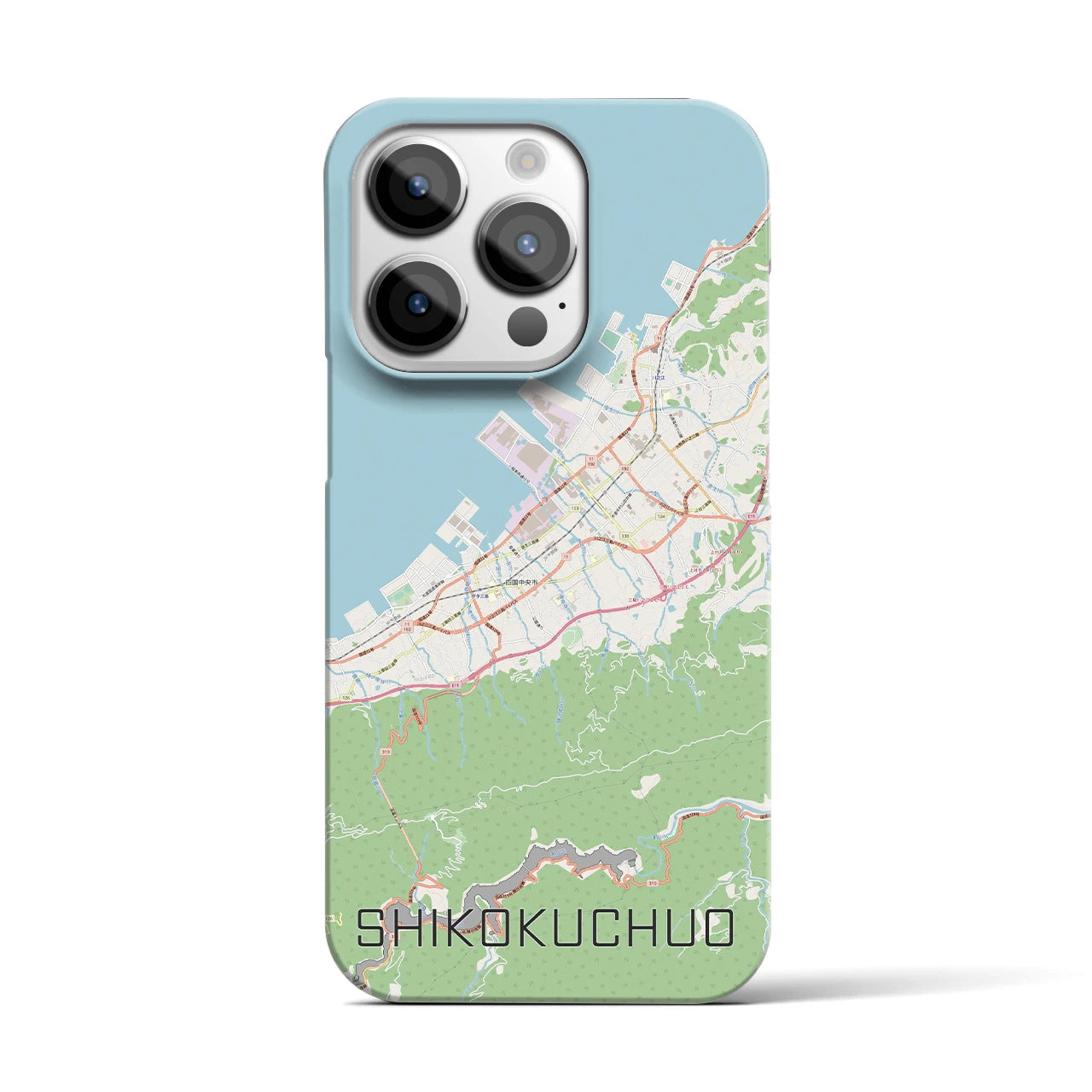 【四国中央(愛媛県)】地図柄iPhoneケース(バックカバータイプ)