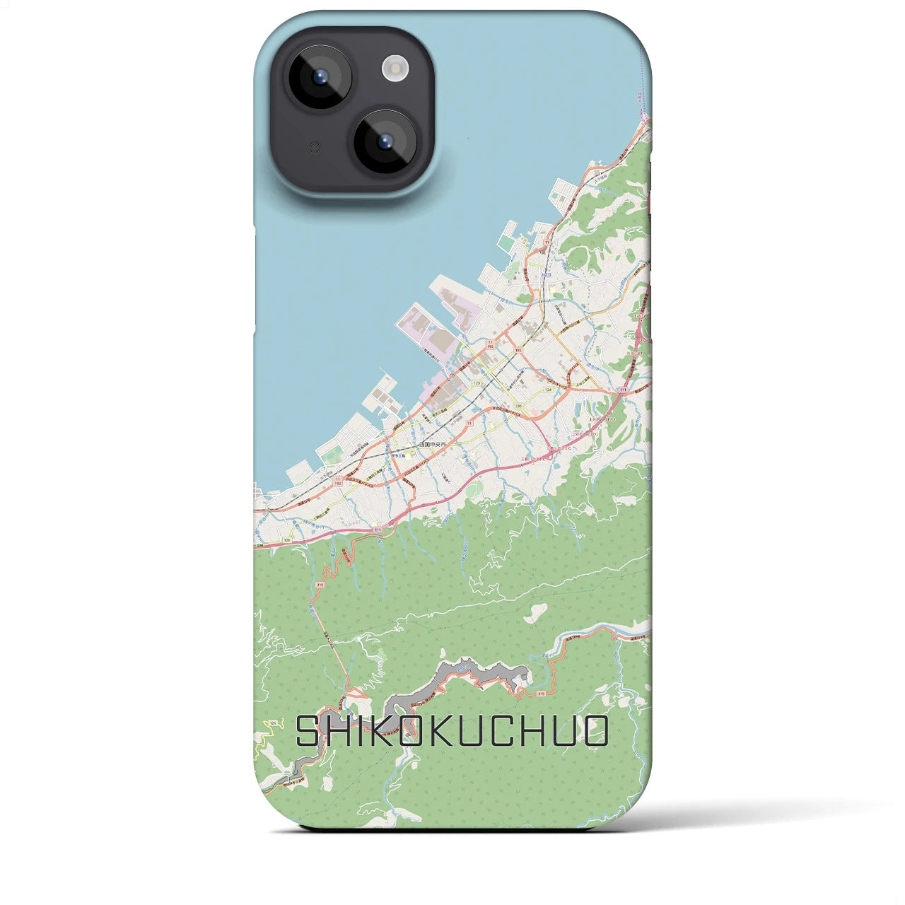 【四国中央(愛媛県)】地図柄iPhoneケース(バックカバータイプ)