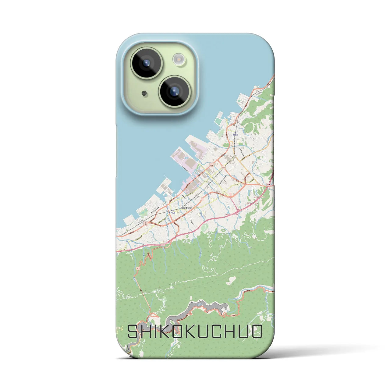 【四国中央(愛媛県)】地図柄iPhoneケース(バックカバータイプ)