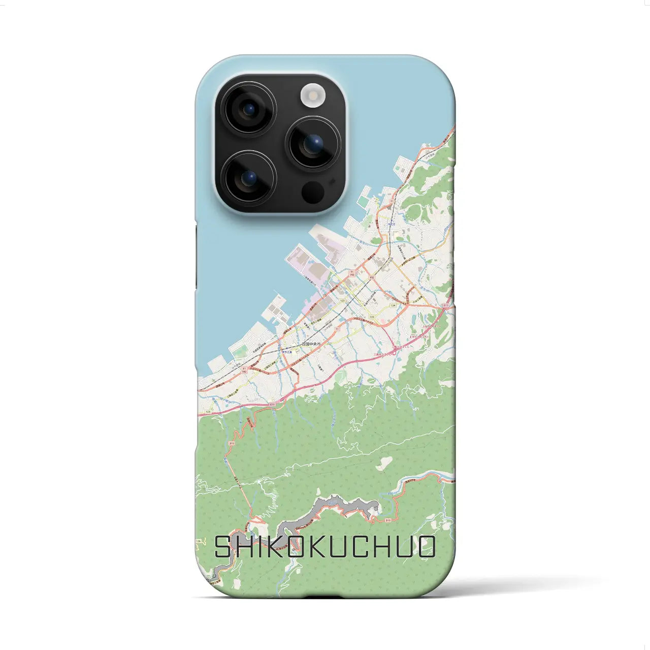 【四国中央(愛媛県)】地図柄iPhoneケース(バックカバータイプ)