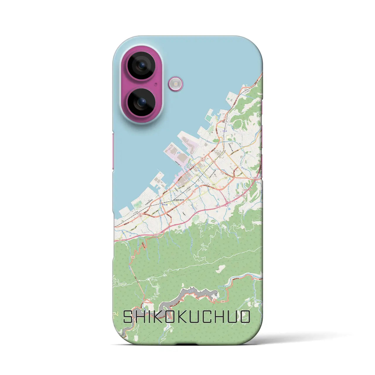 【四国中央(愛媛県)】地図柄iPhoneケース(バックカバータイプ)