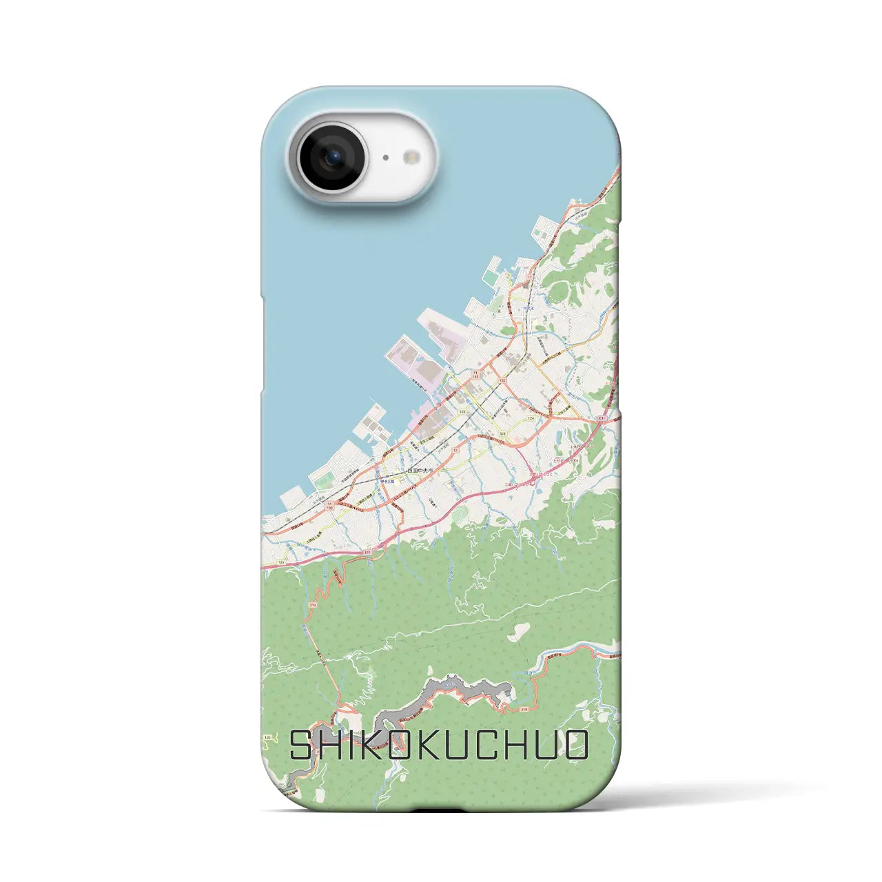 【四国中央(愛媛県)】地図柄iPhoneケース(バックカバータイプ)