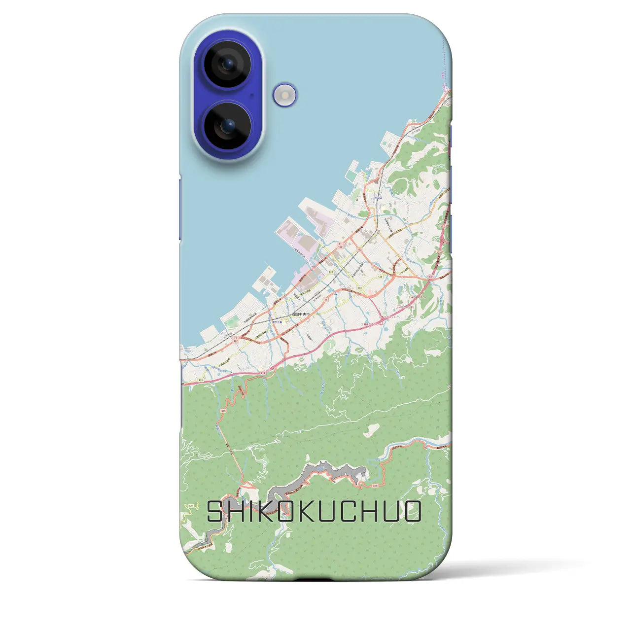 【四国中央(愛媛県)】地図柄iPhoneケース(バックカバータイプ)