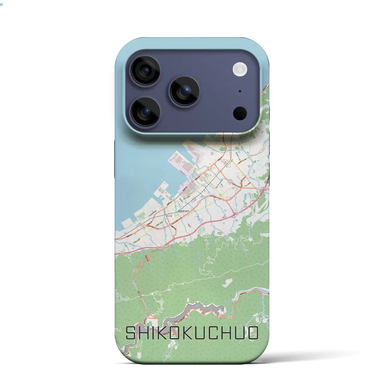 【四国中央(愛媛県)】地図柄iPhoneケース(バックカバータイプ)