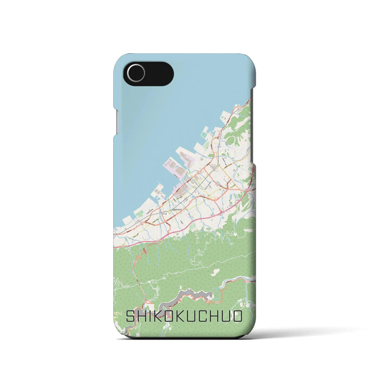 【四国中央(愛媛県)】地図柄iPhoneケース(バックカバータイプ)