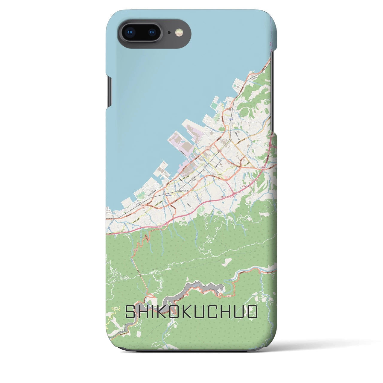 【四国中央(愛媛県)】地図柄iPhoneケース(バックカバータイプ)