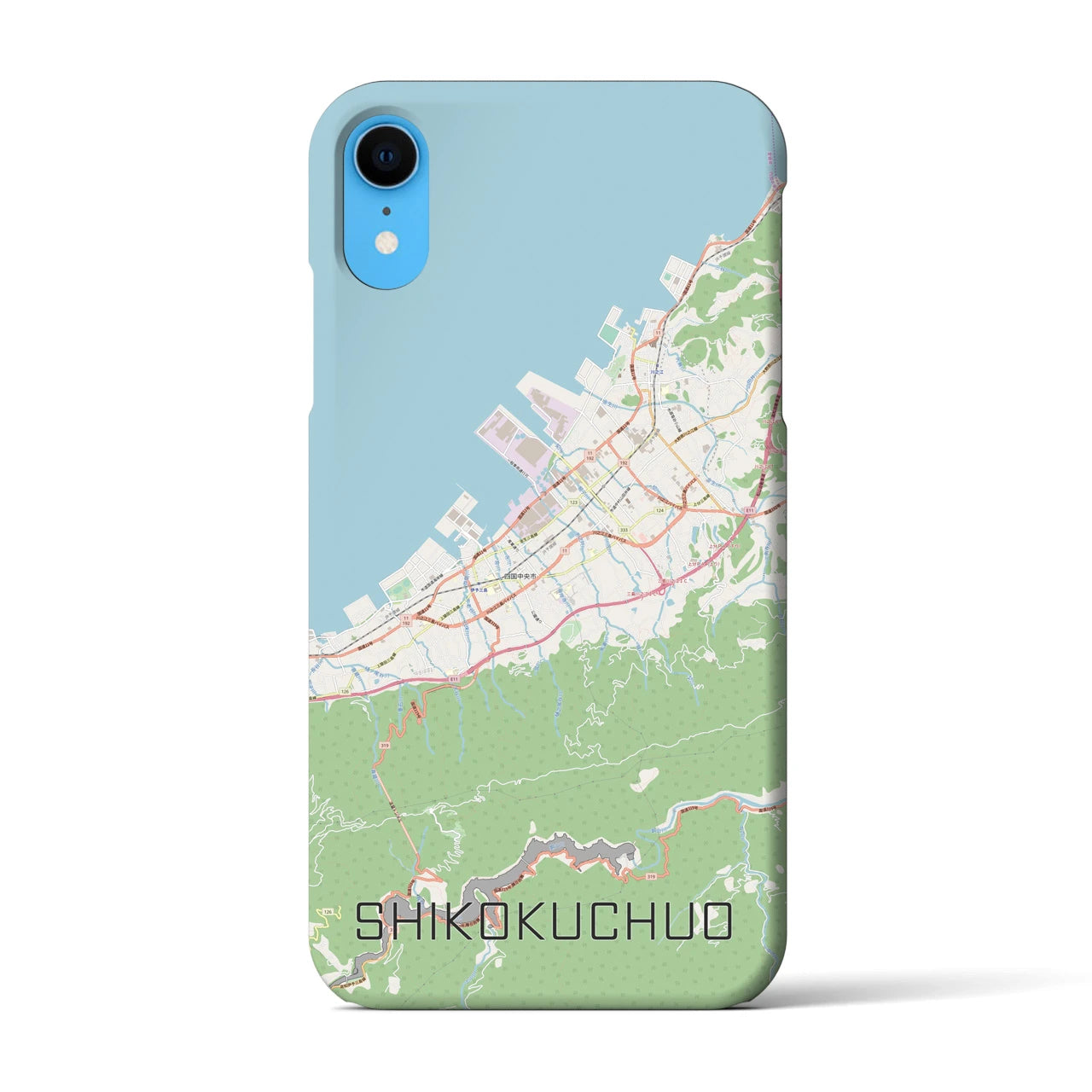 【四国中央(愛媛県)】地図柄iPhoneケース(バックカバータイプ)