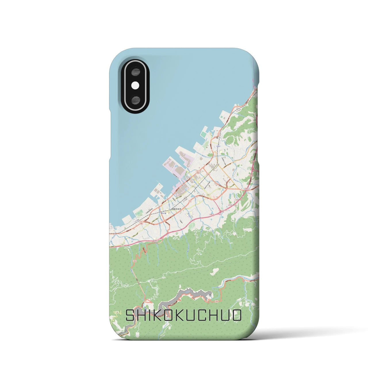 【四国中央(愛媛県)】地図柄iPhoneケース(バックカバータイプ)