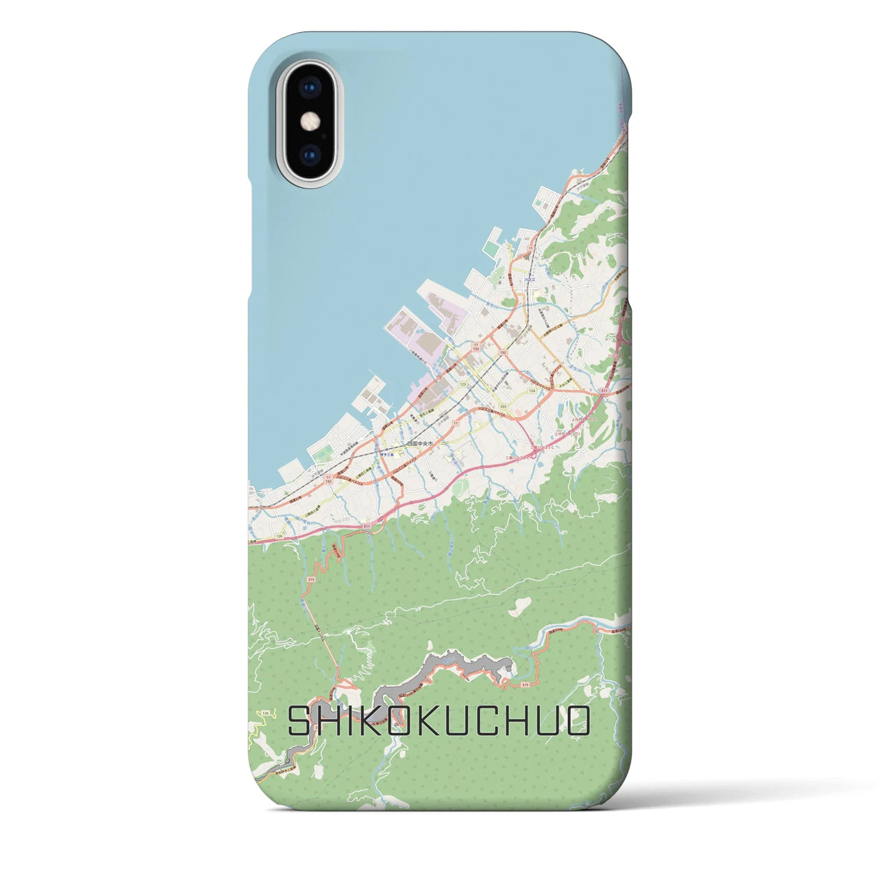 【四国中央(愛媛県)】地図柄iPhoneケース(バックカバータイプ)
