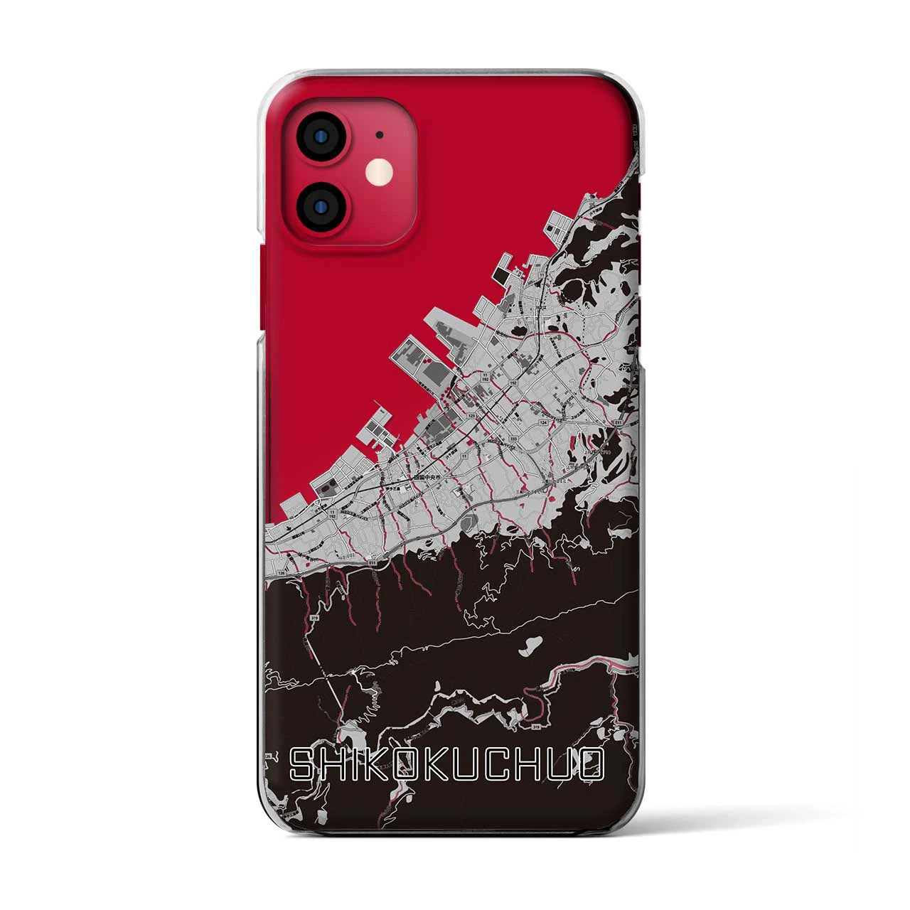 【四国中央(愛媛県)】地図柄iPhoneケース(クリアタイプ)