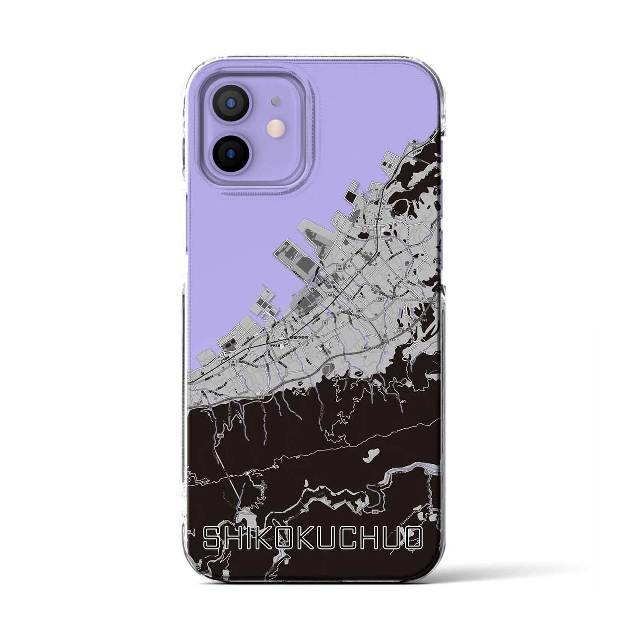 【四国中央(愛媛県)】地図柄iPhoneケース(クリアタイプ)