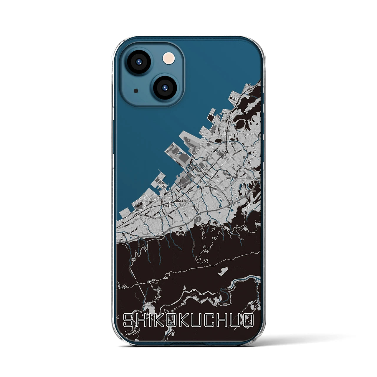 【四国中央(愛媛県)】地図柄iPhoneケース(クリアタイプ)