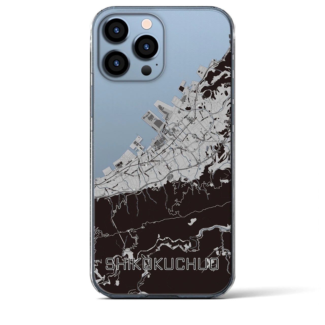 【四国中央(愛媛県)】地図柄iPhoneケース(クリアタイプ)